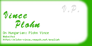 vince plohn business card